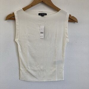 J Crew Women's Refined rib shell tank top Ivory XXS